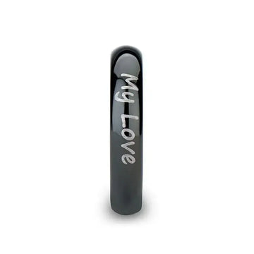 Handwritten Engraved Domed Black Tungsten Ring Polished - 4mm - 12mm - Larson Jewelers
