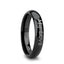 Handwritten Engraved Domed Black Tungsten Ring Polished - 4mm - 12mm - Larson Jewelers