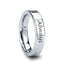 Handwritten Engraved Flat Pipe Cut Tungsten Ring Polished - 4mm - 12mm - Larson Jewelers
