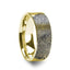 14k Fingerprint Ring Yellow Gold Engraved Flat Brushed Band - 4mm - 8mm - Larson Jewelers