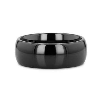 VAREN Black Titanium Polished Finish Men’s Domed Wedding Band - 8mm - Larson Jewelers