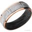14K Rose Gold with Polish Finish and Meteorite Inlay and Forged Carbon Fiber - 7MM - Larson Jewelers