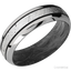 Titanium Band with Polish , Polish Finish and Meteorite Inlay and Forged Carbon Fiber - 7MM - Larson Jewelers