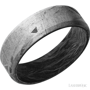Meteorite with None Finish and Forged Carbon Fiber - 7MM - Larson Jewelers