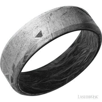 Meteorite with None Finish and Forged Carbon Fiber - 7MM - Larson Jewelers