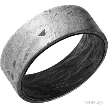 Meteorite with None Finish and Forged Carbon Fiber - 8MM - Larson Jewelers