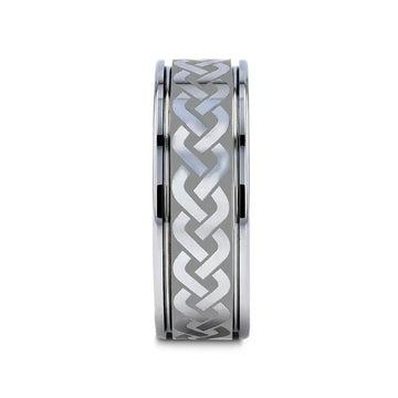 PALLAS Laser Engraved Tungsten Ring with Celtic Knot - 6mm - 10mm - Larson Jewelers