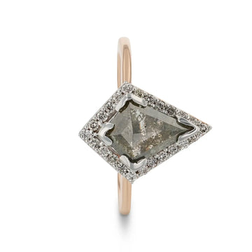 PEPPER 1.42 ct 14K Rose Gold Natural Kite Salt & Pepper Diamond Engagement Ring - Larson Jewelers