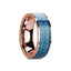 GANESH Flat 14K Rose Gold with Blue Carbon Fiber Inlay and Polished Edges - 8mm - Larson Jewelers