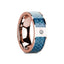 GARTH Flat 14K Rose Gold with Blue Carbon Fiber Inlay & White Diamond Setting - 8mm - Larson Jewelers