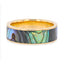 GALAN Flat 14K Yellow Gold with Mother of Pearl Inlay and Polished Edges - 8mm - Larson Jewelers
