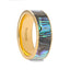 GALAN Flat 14K Yellow Gold with Mother of Pearl Inlay and Polished Edges - 8mm - Larson Jewelers
