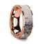 Flat Polished 14K Rose Gold Wedding Ring With Ombre Deer Antler Inlay - 8 mm - Larson Jewelers