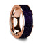 Flat Polished 14K Rose Gold Wedding Ring with Purple Gold Stone Inlay - 8 mm - Larson Jewelers