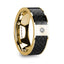 ALTAIR Polished 14K Yellow Gold & Black Carbon Fiber Inlay Men’s Wedding Band with Diamond - 8mm - Larson Jewelers