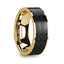 BARUCH Polished 14k Yellow Gold Men’s Wedding Ring with Black Carbon Fiber Inlay - 8mm - Larson Jewelers