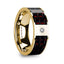 CHRISTOS Polished 14k Yellow Gold & Diamond Center Wedding Band with Black & Red Carbon Fiber Inlay - 8mm - Larson Jewelers