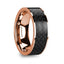 IORGOS Polished 14k Rose Gold Men’s Wedding Band with Black Carbon Fiber Inlay - 8mm - Larson Jewelers