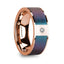 LUKAS 14K Polished Rose Gold Wedding Ring with Blue & Purple Color Changing Inlay & Diamond - 8mm - Larson Jewelers