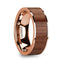 TITOS 14k Rose Gold Men’s Wedding Band with Rosewood Inlay & Polished Finish - 8mm - Larson Jewelers