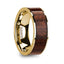 SOPHUS Men’s 14k Yellow Gold Polished Flat Wedding Ring with Carpathian Wood Inlay - 8mm - Larson Jewelers