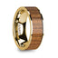 TERIS Men’s Polished 14k Yellow Gold Wedding Ring with Teak Wood Inlay - 8mm - Larson Jewelers