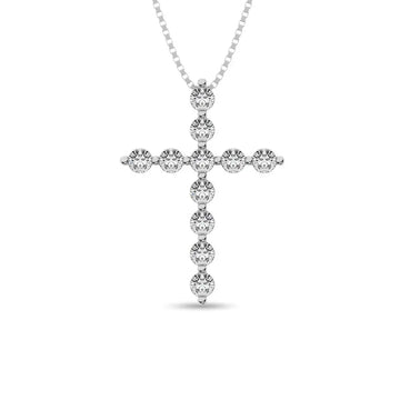 Diamond 1/4 Ct.Tw. Cross Pendant in 14K White Gold - Larson Jewelers