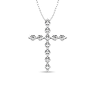 Diamond 1/2 Ct.Tw. Cross Pendant in 14K White Gold