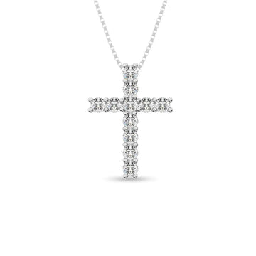 Diamond 1 Ct.Tw. Cross Pendant in 14K White Gold - Larson Jewelers