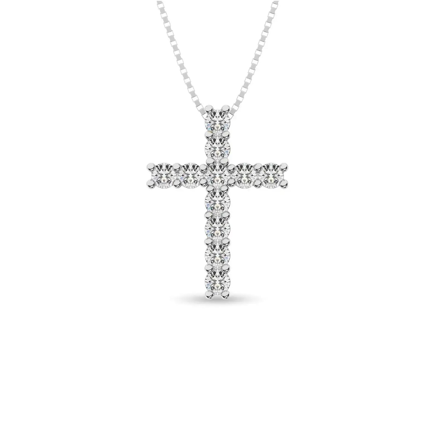 Diamond 1/4 Ct.Tw. Cross Pendant in 14K White Gold - Larson Jewelers