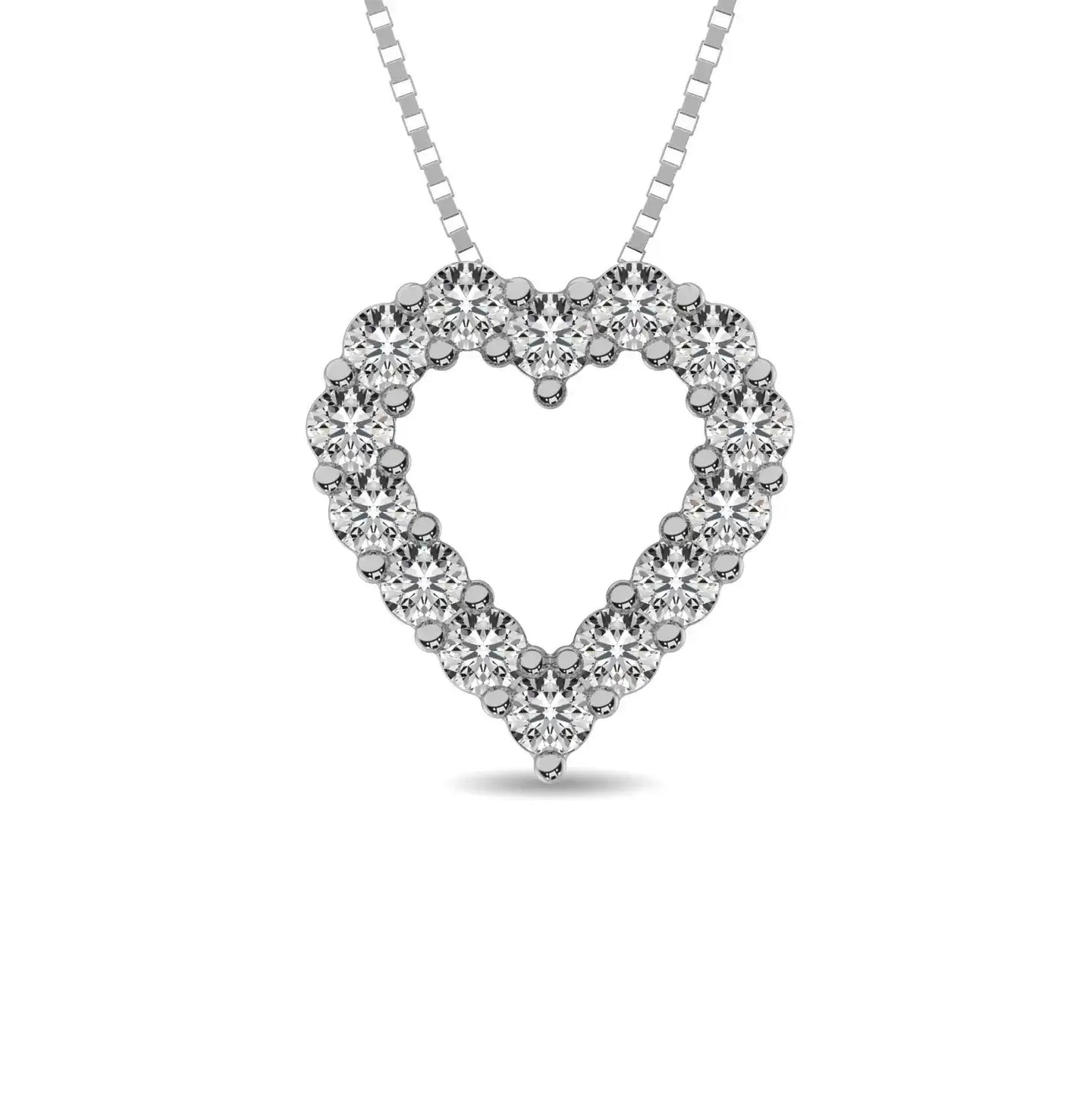 Diamond 1/4 Ct.Tw. Heart Pendant in 14K White Gold - Larson Jewelers
