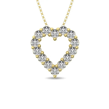Diamond 1/4 Ct.Tw. Heart Pendant in 14K Yellow Gold - Larson Jewelers