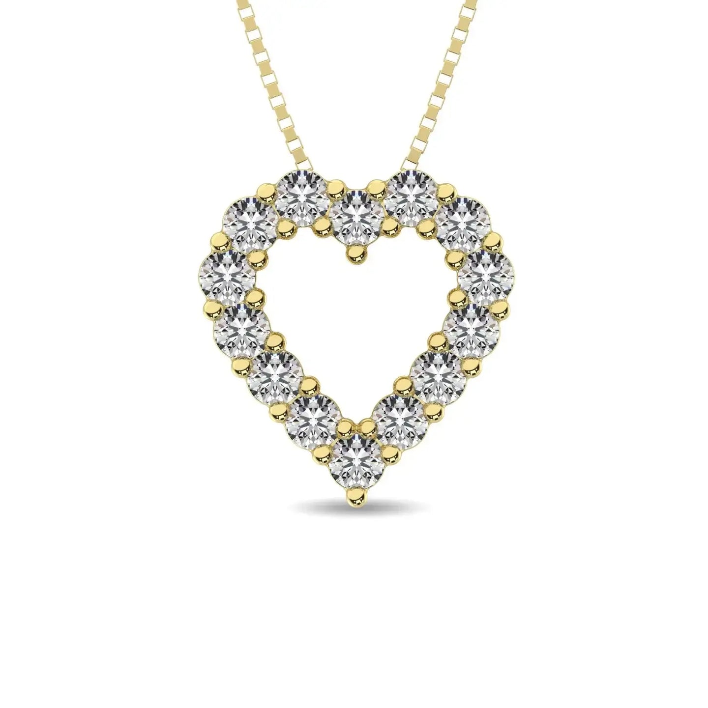 Diamond 1/2 Ct.Tw. Heart Pendant in 14K Yellow Gold - Larson Jewelers