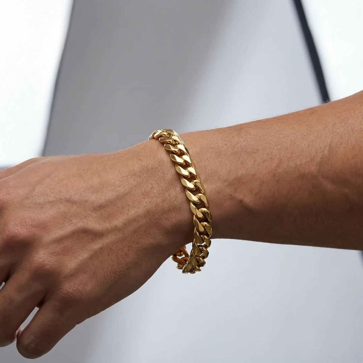 Gold Stainless Steel 14mm Cuban Link Bracelet - 9 Inch - Larson Jewelers