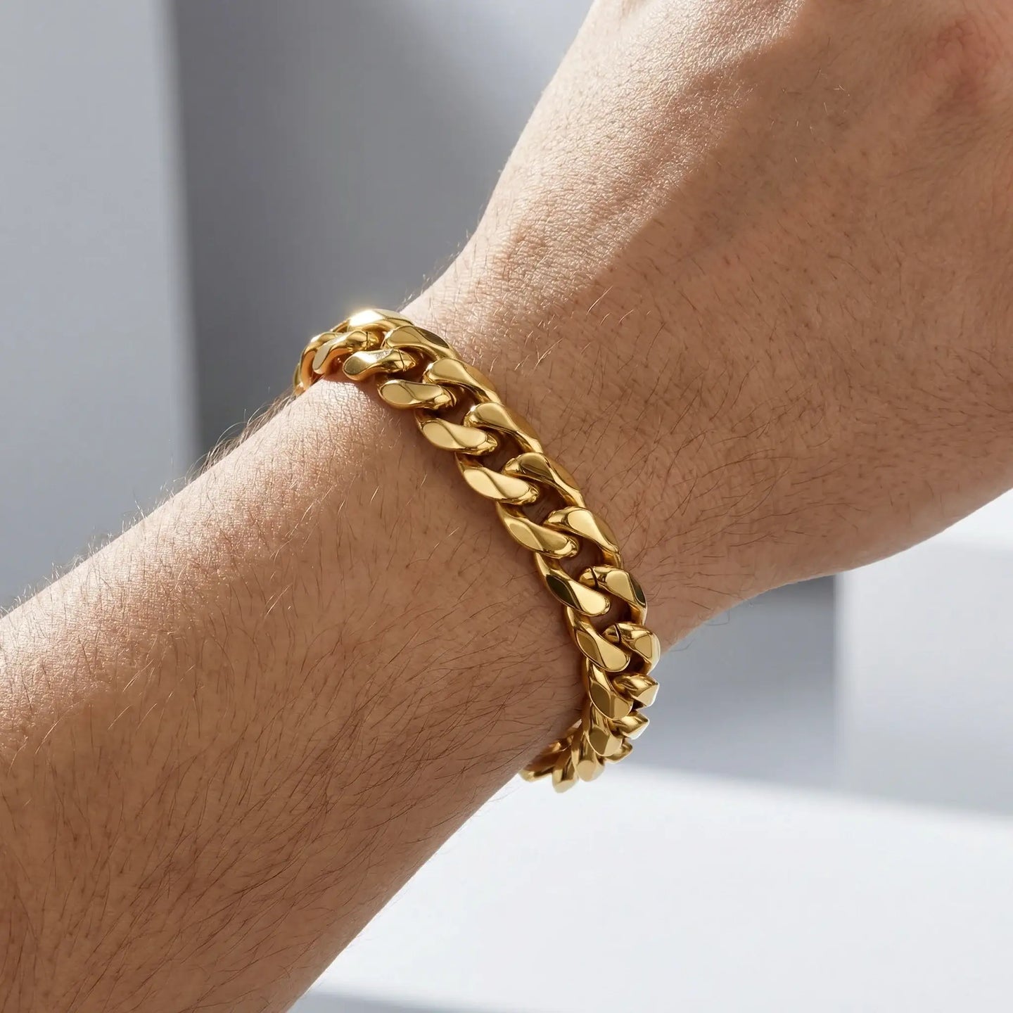 Gold Stainless Steel 14mm Cuban Link Bracelet - 9 Inch - Larson Jewelers