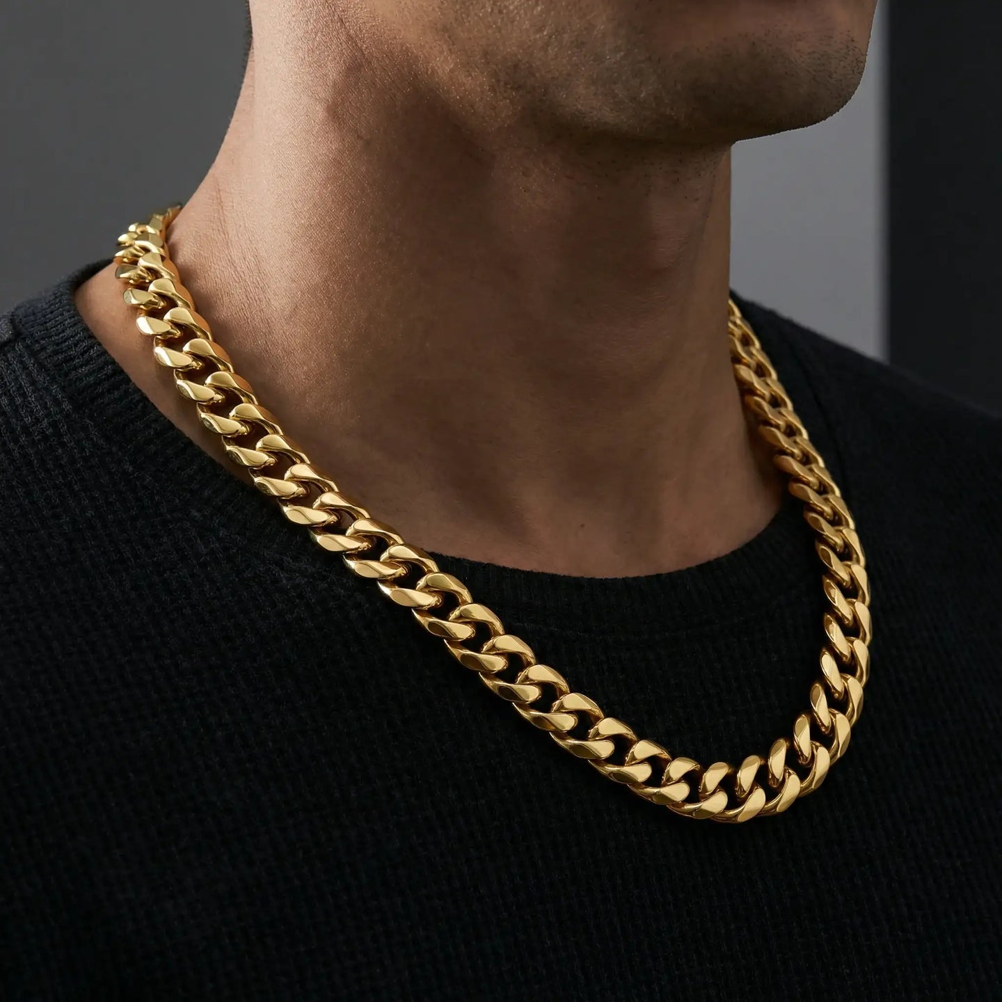 Gold Stainless Steel 14mm Chain - 22 Inch - Larson Jewelers