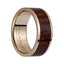 14K Yellow Gold Women's Flat Wedding Ring With Cocobolo Wood Inlay - 4mm & 8mm - Larson Jewelers