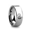 Handprint Initials Engraved Flat Pipe Cut Tungsten Ring Polished - 4mm - 12mm - Larson Jewelers