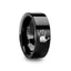 Handprint Engraved Flat Pipe Cut Black Tungsten Ring Polished - 4mm - 12mm - Larson Jewelers