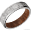 Titanium with Satin Finish and Meteorite Inlay and Leopard Wood - 6MM - Larson Jewelers