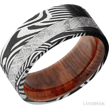 Sunset with Acid Finish and Meteorite Inlay and Snake Wood - 9MM - Larson Jewelers