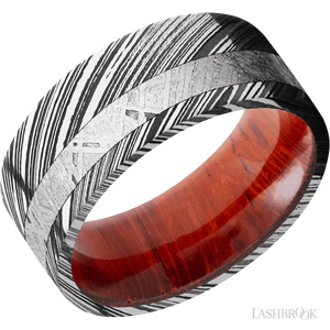 Woodgrain with Acid Finish and Meteorite Inlay and Padauk - 9MM - Larson Jewelers