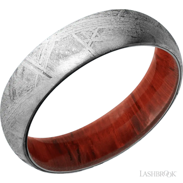 Meteorite with None Finish and Padauk - 6MM - Larson Jewelers