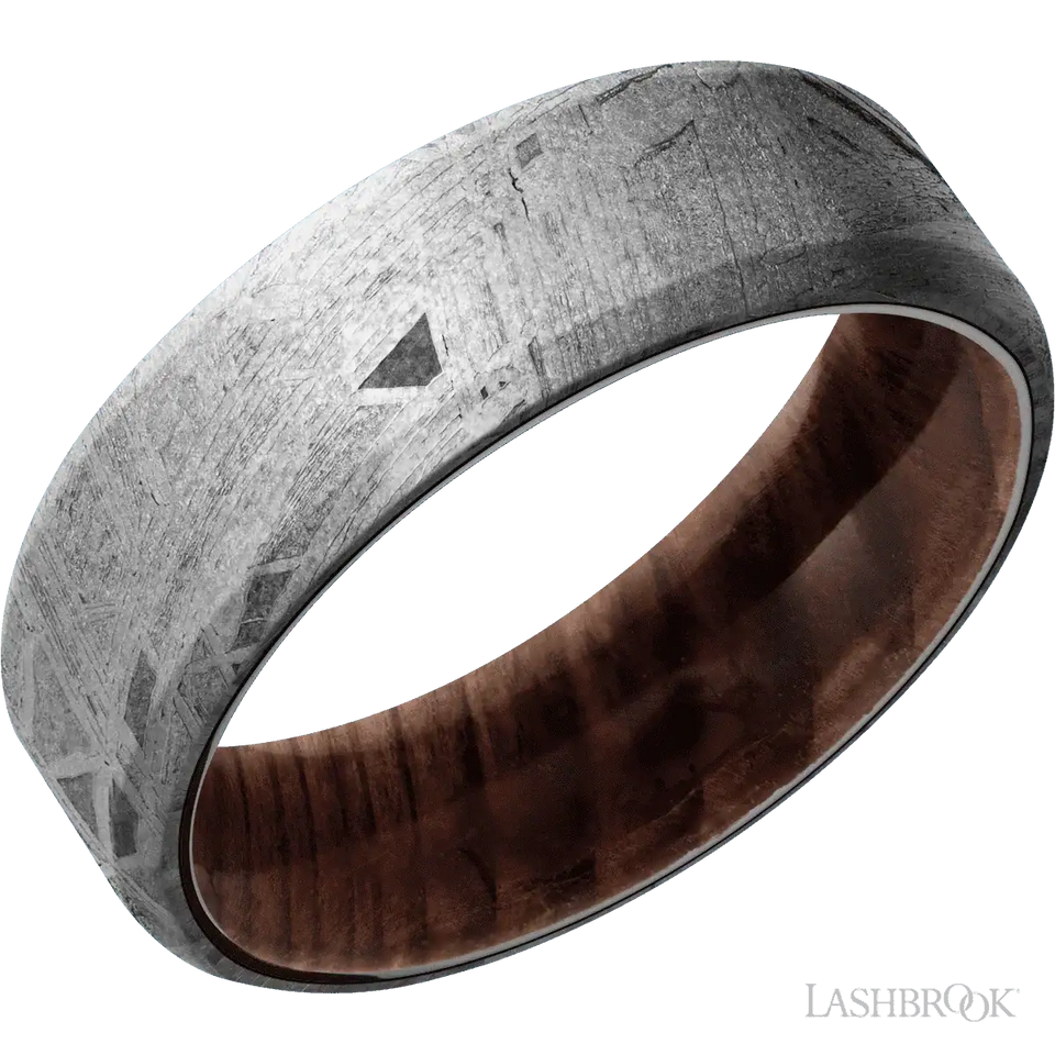Meteorite with None Finish and Sequoia - 7MM - Larson Jewelers