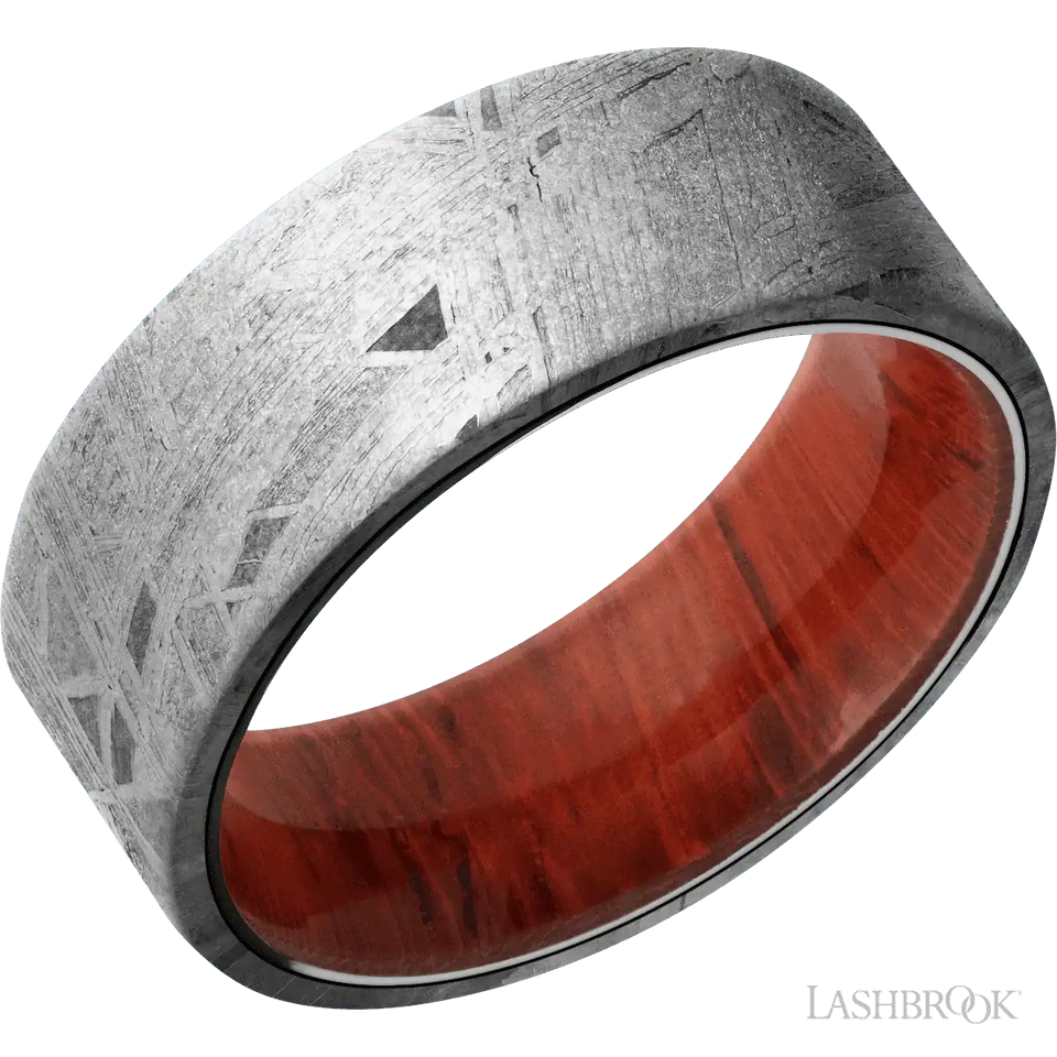 Meteorite with None Finish and Padauk - 8MM - Larson Jewelers