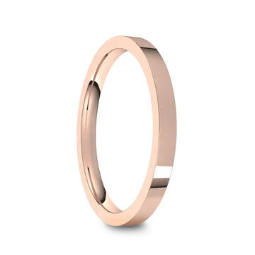 14k Rose Gold Women's Flat Ring with Polished Finish - 2mm - 4mm - Larson Jewelers