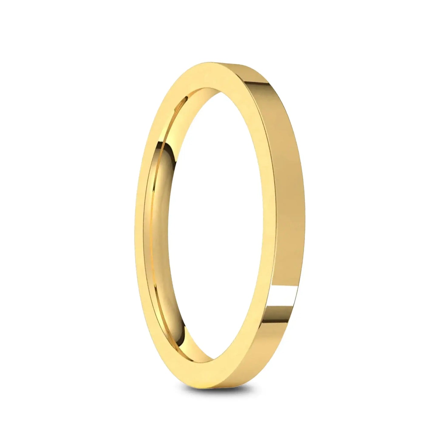 10k Yellow Gold Women's Flat Ring with Polished Finish - 2mm - 4mm - Larson Jewelers