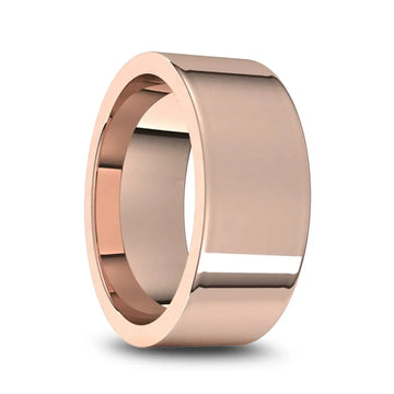 14k Rose Gold Men's Flat Ring with Polished Finish - 5mm - 10mm - Larson Jewelers