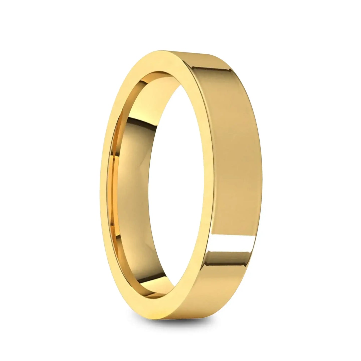 14k Yellow Gold Women's Flat Ring with Polished Finish - 2mm - 4mm - Larson Jewelers