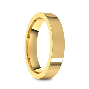 14k Yellow Gold Women's Flat Ring with Polished Finish - 2mm - 4mm - Larson Jewelers